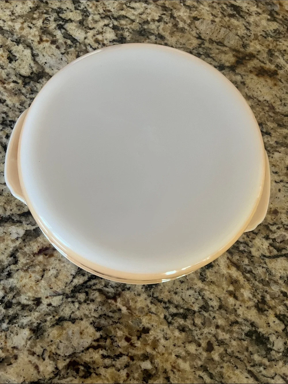 Fire King White and Cream Round Baking Dish with Handles - 8 inches